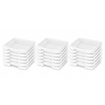 Sterilite Plastic Medium Project Case, Scrapbook Paper Storage, Clear, 18 Pack