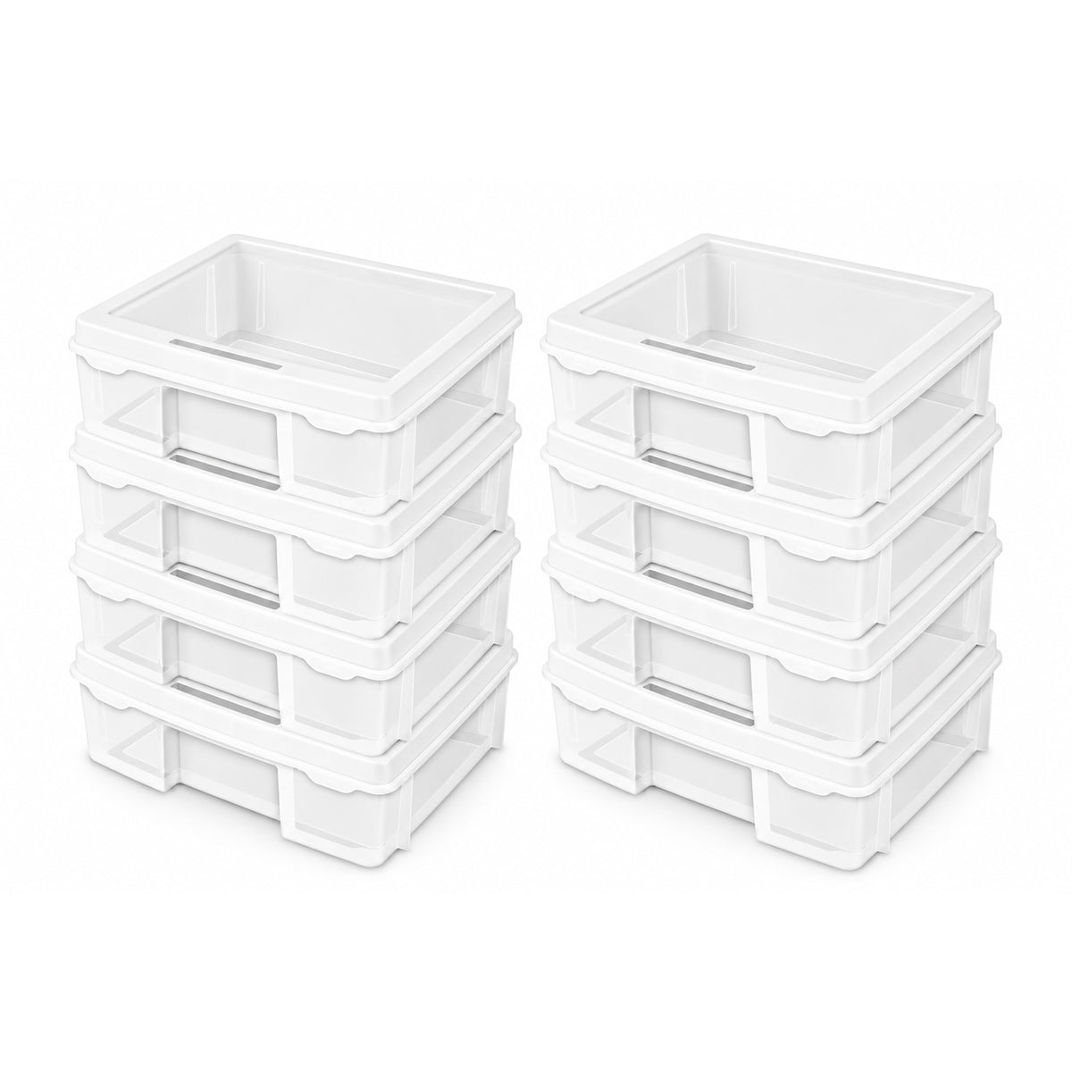 Sterilite Plastic Large Project Case, Scrapbook Paper Storage, Clear, 8 Pack