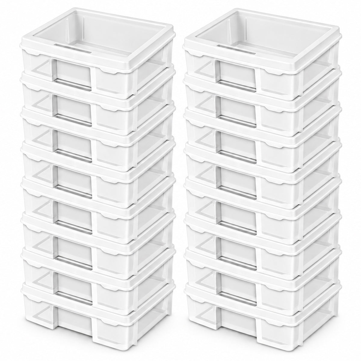 Sterilite Plastic Large Project Case, Scrapbook Paper Storage, Clear, 16 Pack