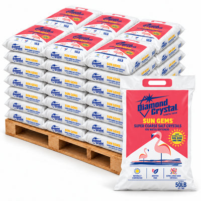 Diamond Crystal 49 Pack Sun Gems Water Softener Super Coarse Salt Crystals, 50Lb