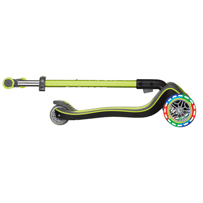 Globber Primo Plus 3-Wheel Kick Scooter w/ LED Light Up Wheels, Lime Green(Used)