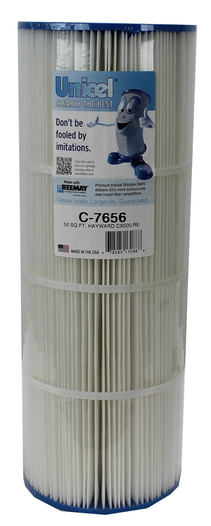 Unicel C-7656 Replacement 50 Sq Ft Pool Spa Filter Cartridge, 108 Pleats, 4 Pack