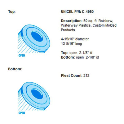 Unicel C-4950 Replacement 50 Sq Ft Pool Hot Tub Spa Filter Cartridge (2 Pack)