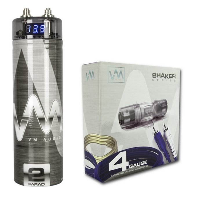 VM Audio SRSK4B 4 Gauge Ga Car Amplifier Amp Wiring Kit+ 2 Farad Power Capacitor
