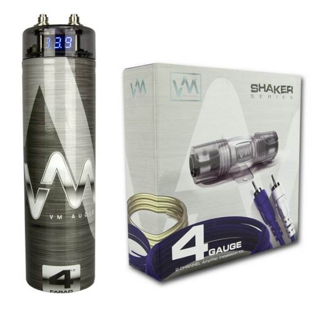 VM Audio SRSK4B 4 Gauge Car Amplifier Amp Wiring Kit+ 4.5 Farad Power Capacitor