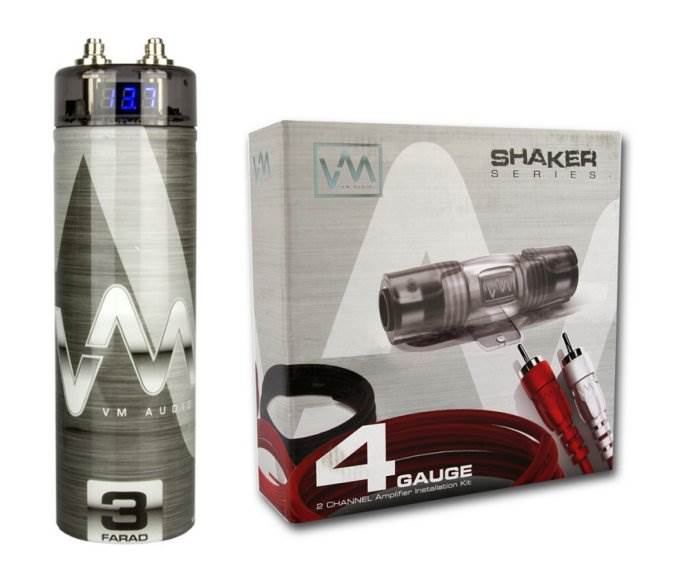 VM Audio SRPK4R 4 Gauge Ga Car Amplifier Amp Wiring Kit+ 3 Farad Power Capacitor