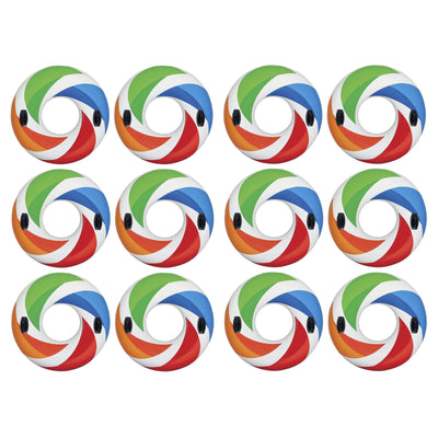 Intex Inflatable 47" Color Whirl Tube Swimming Pool Raft with Handles (12 Pack) - VMInnovations