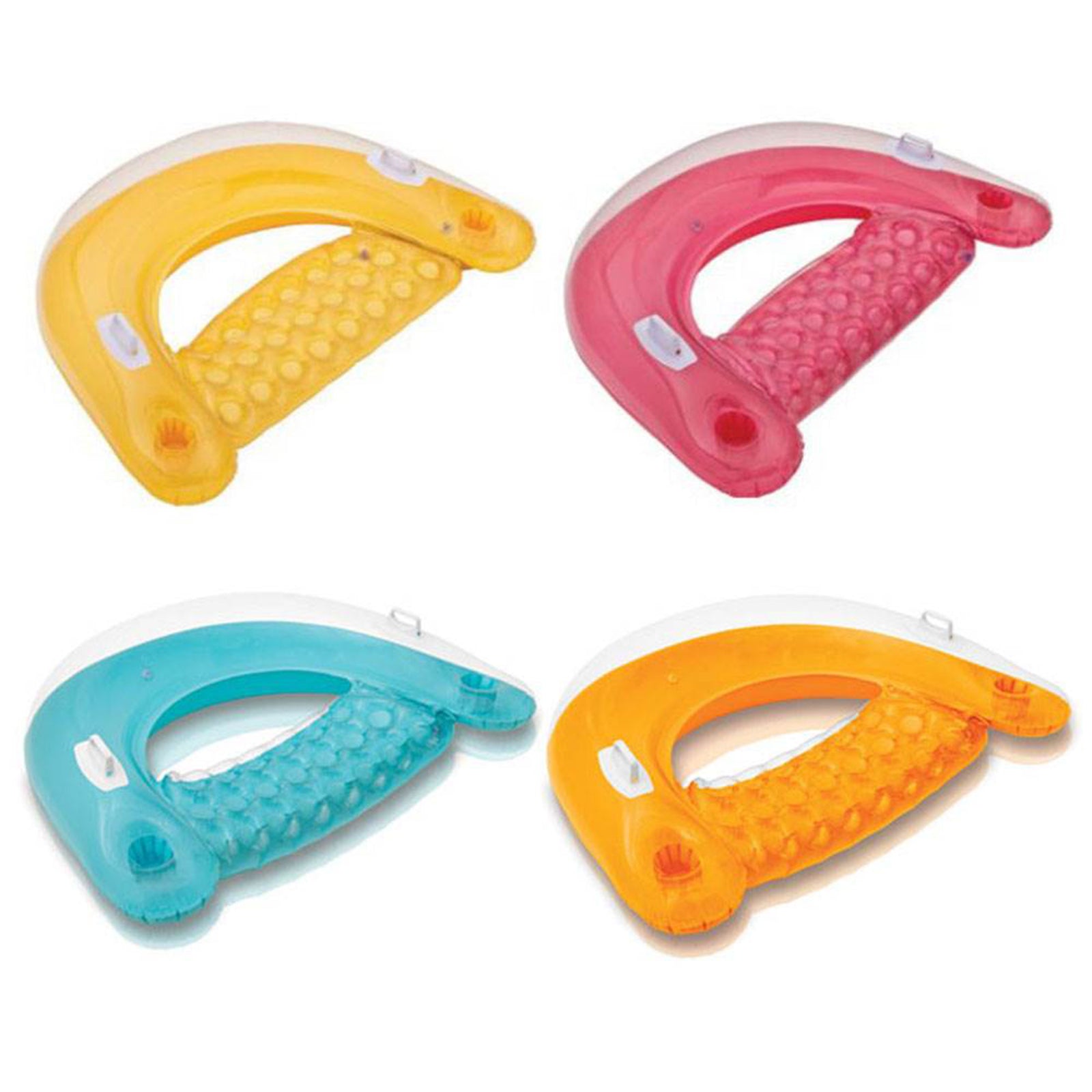 Intex Sit 'N Float Inflatable Floating Pool Lounger Tubes, 4 Pack (Colors Vary) - VMInnovations