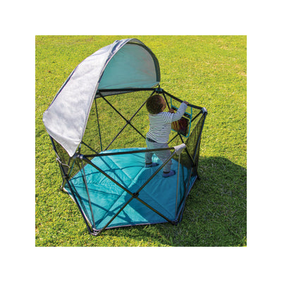 Evenflo Play Away Indoor and Outdoor Portable Playard with Canopy, Cedar Grove