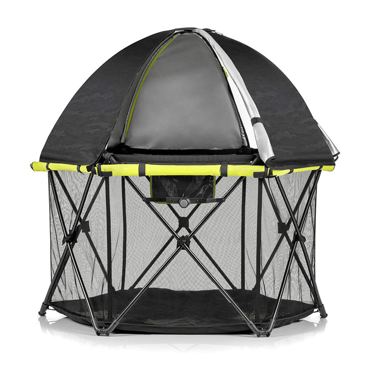 Evenflo Portable Indoor & Outdoor Lightweight Playard Deluxe, Black (Open Box) - VMInnovations