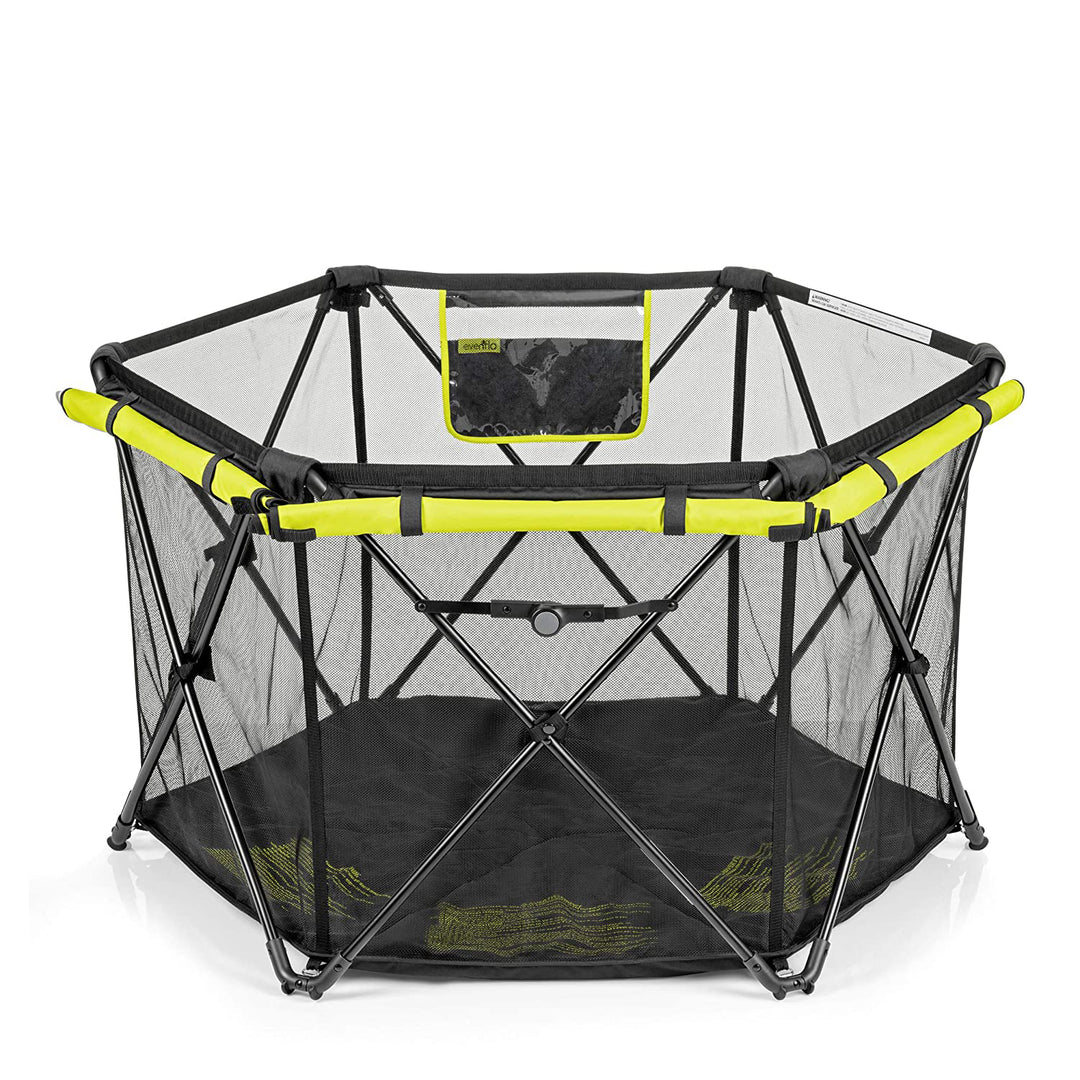 Evenflo Portable Indoor & Outdoor Lightweight Playard Deluxe, Black (Open Box)