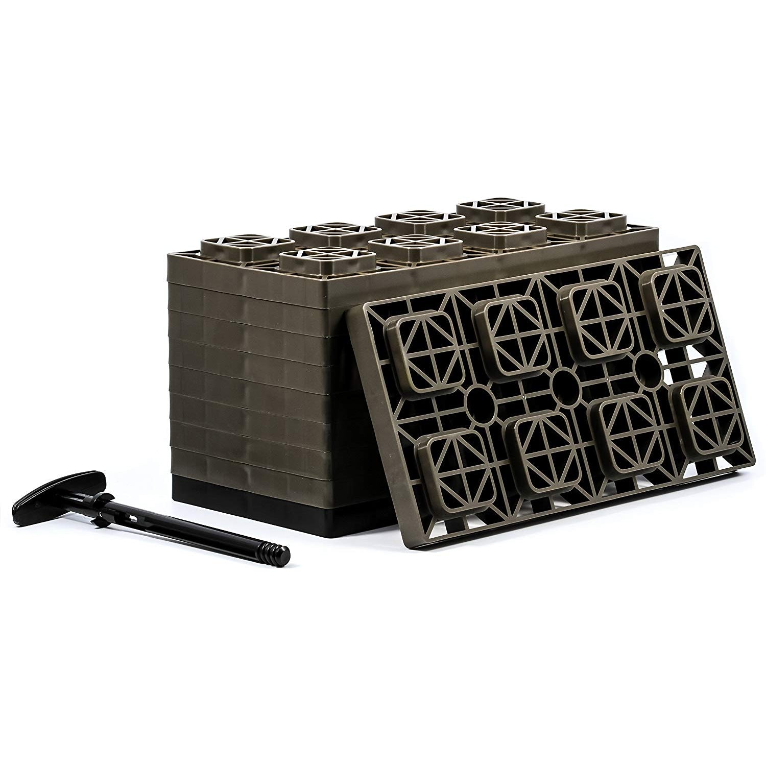 Camco FasTen 4x2 Durable RV Camper Leveling Stabilizer Blocks for Dual Tires - VMInnovations
