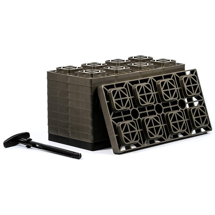 Camco FasTen 4x2 RV Camper Leveling Stabilizer Blocks for Dual Tires (Open Box) - VMInnovations