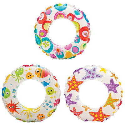 Intex Inflatable 20-Inch Lively Ocean Friends Print Kids Tube Swim Ring (3 Pack)