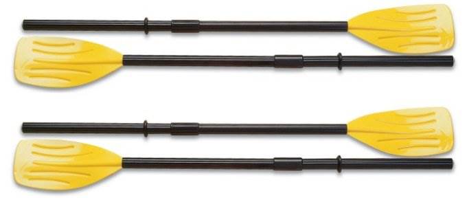 Intex 48" Paddles Plastic Ribbed French Oars Set for Inflatable Boat (2 Pairs) - VMInnovations