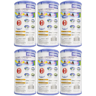Intex 18' x 48" Inflatable Above Ground Pool Set with Filter Cartridges (6 Pack) - VMInnovations
