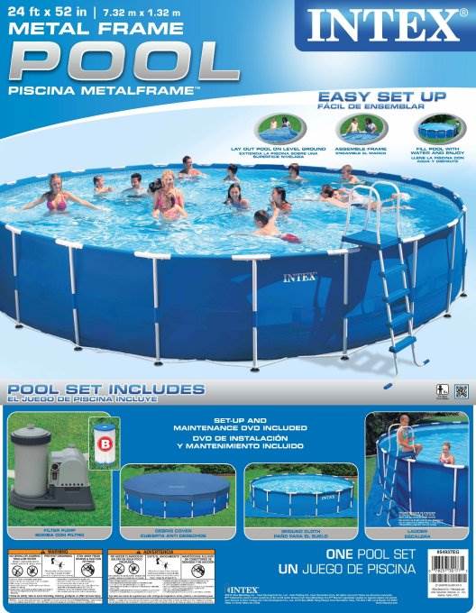 Intex 24' x 52" Metal Frame Swimming Pool Set w/ 2500 GPH Filter Pump | 54937EG