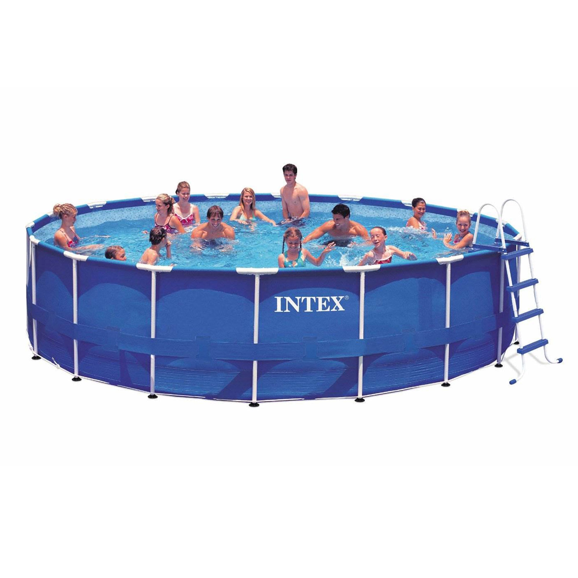 Intex 18ft x 48in Metal Frame Swimming Pool Set with 1,500 GFCI Pump & Filter - VMInnovations