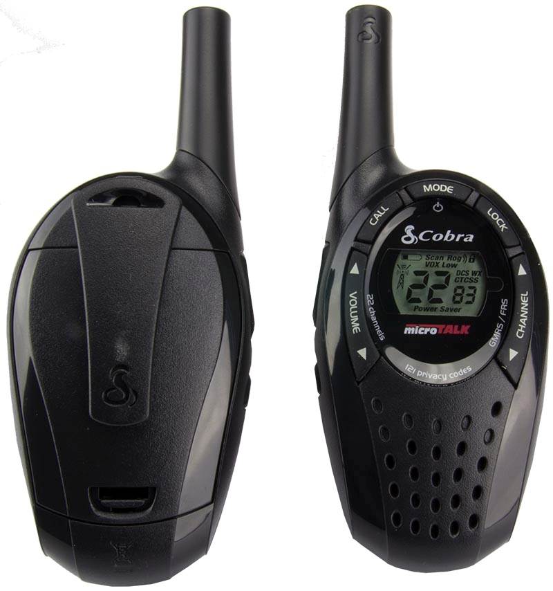 (2) COBRA CX210 20 Mile 22 Channel Walkie Talkie 2-Way Radios w/ VOX + Earbuds