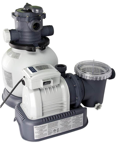 Intex 2100 GPH Krystal Clear Sand Filter Pool Pump & Saltwater Chlorniator