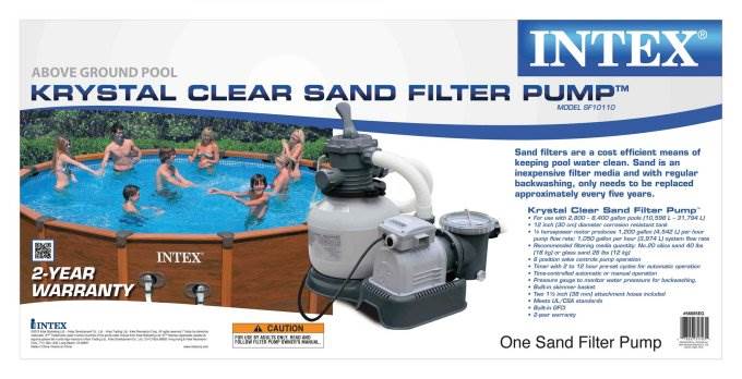 Intex 2100 GPH Krystal Clear Sand Filter Pool Pump & Saltwater Chlorniator