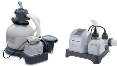 Intex 2800 GPH Krystal Clear Sand Filter Pool Pump and 28661EG Saltwater System
