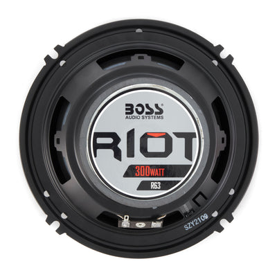 Boss R63 6.5 Inch 300W 3 Way Audio Coaxial 4 Ohm Stereo Speakers Pair (8 Pack)