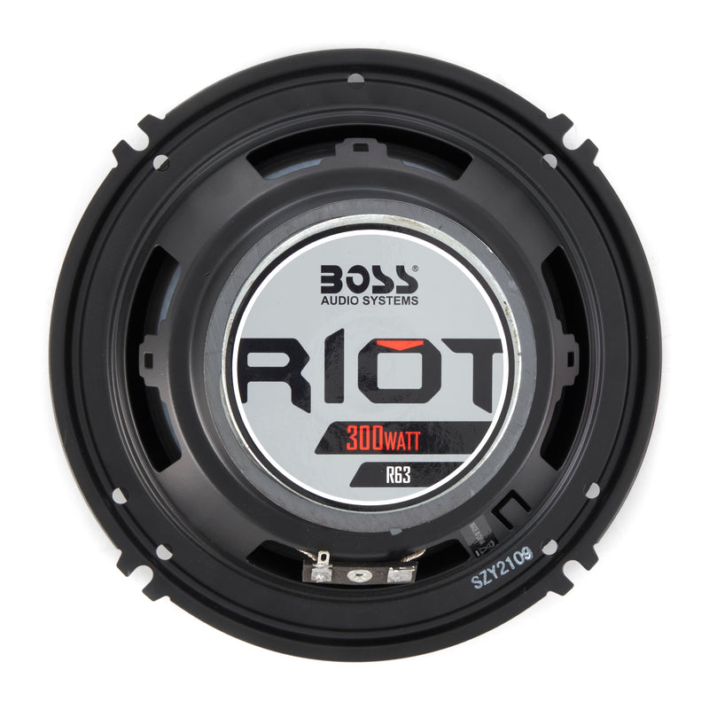 Boss Audio R63 Riot 6.5" 300W 3 Way 4 Ohm Car Audio Coaxial Stereo Speaker, Pair