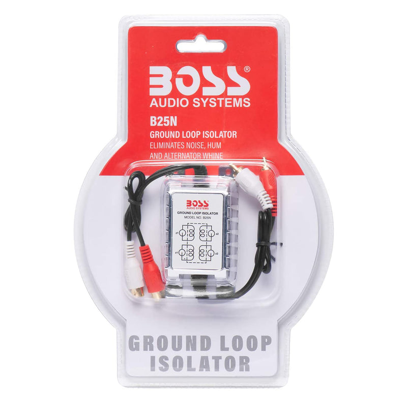 BOSS Audio Systems B25N Car RCA to RCA Ground Loop Isolator Noise Audio Filter