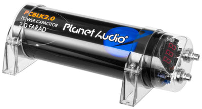 Planet Audio PCBLK2.0 2 Farad Car Digital Capacitor Audio Cap with LED Black