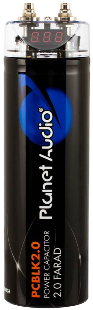 Planet Audio PCBLK2.0 2 Farad Car Digital Capacitor Audio Cap with LED Black