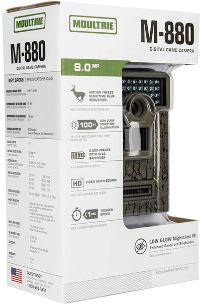MOULTRIE Game Spy M-880 Low Glow Infrared Digital Mini Game Camera + 8GB SD Card
