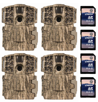 (4) Moultrie Low Glow 14MP Mini 888 Infrared Trail Game Cameras + 8GB SD Cards