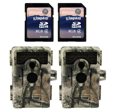 MOULTRIE Game Spy M-990i No Glow Infrared Digital Game Cameras + SD Cards (2 Pk)