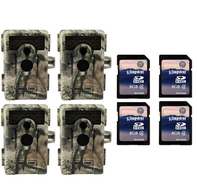 MOULTRIE Game Spy No Glow Infrared Digital Game Cameras & SD Cards (4 Pack)