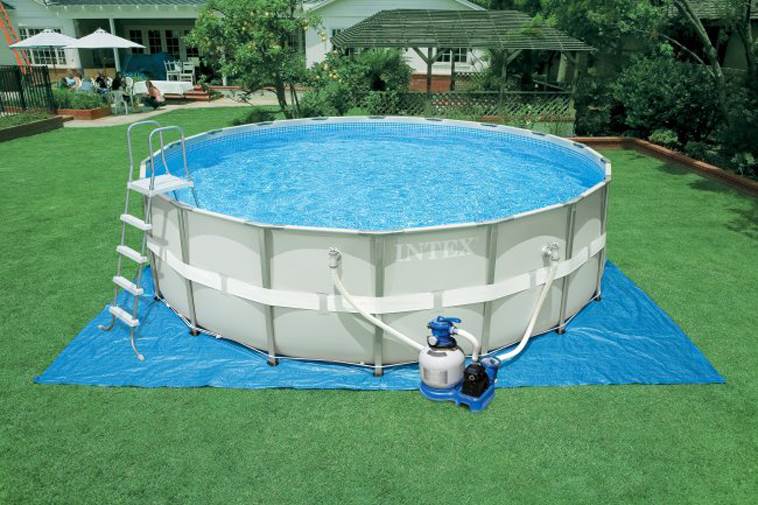 Intex 18' x 52" Ultra Frame Swimming Pool w Sand & Saltwater System Complete Set - VMInnovations