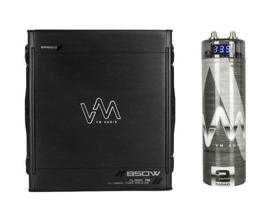 NEW VM Audio SRA850.2 850W 2/1 Channel Car Amplifier Amp + 2 Farad Capacitor