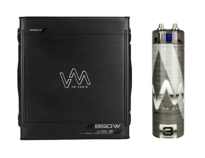 NEW VM Audio SRA850.2 850W 2/1 Channel Car Amplifier Amp + 3 Farad Capacitor