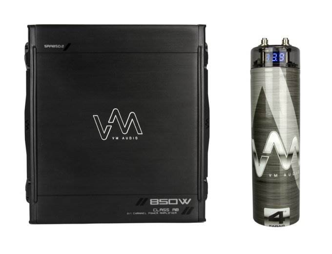 NEW VM Audio SRA850.2 850W 2/1 Channel Car Amplifier Amp + 4.5 Farad Capacitor