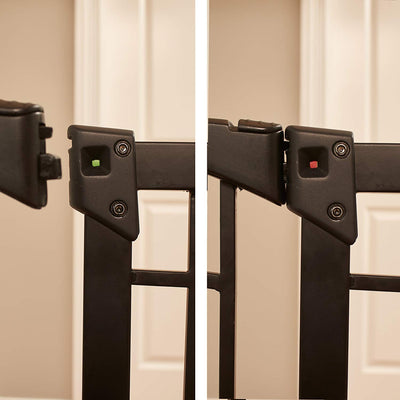 Evenflo 36" Adjustable Multi Use Metal Décor Baby Pet Safety Gate, Black (Used) - VMInnovations