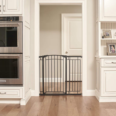 Evenflo 36" Adjustable Multi Use Metal Décor Baby Pet Safety Gate, Black (Used) - VMInnovations