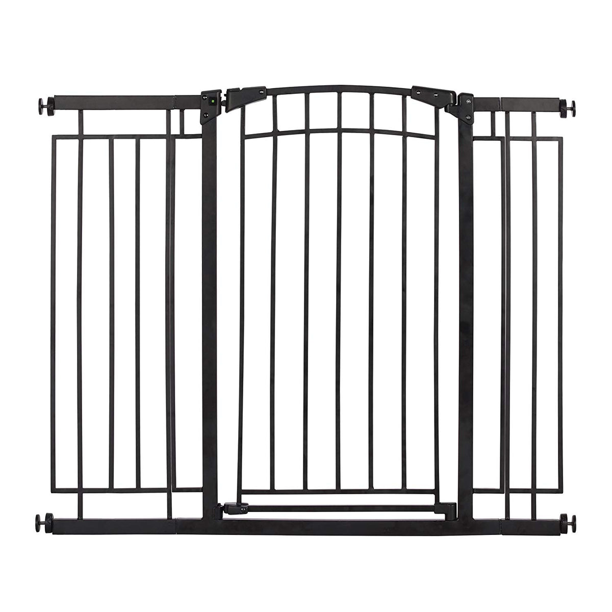 Evenflo 36" Adjustable Multi Use Metal Décor Indoor Baby Pet Safety Gate, Black