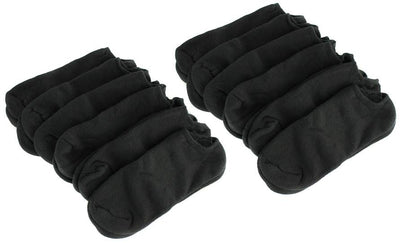 NEW! 12 Pairs Starter SM47106 Men's No Show Crew Socks Shoe Black | Size 6-12