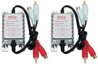 2) New Boss B25N RCA Ground Loop Isolators Noise Audio Filters Stereo Amp B25