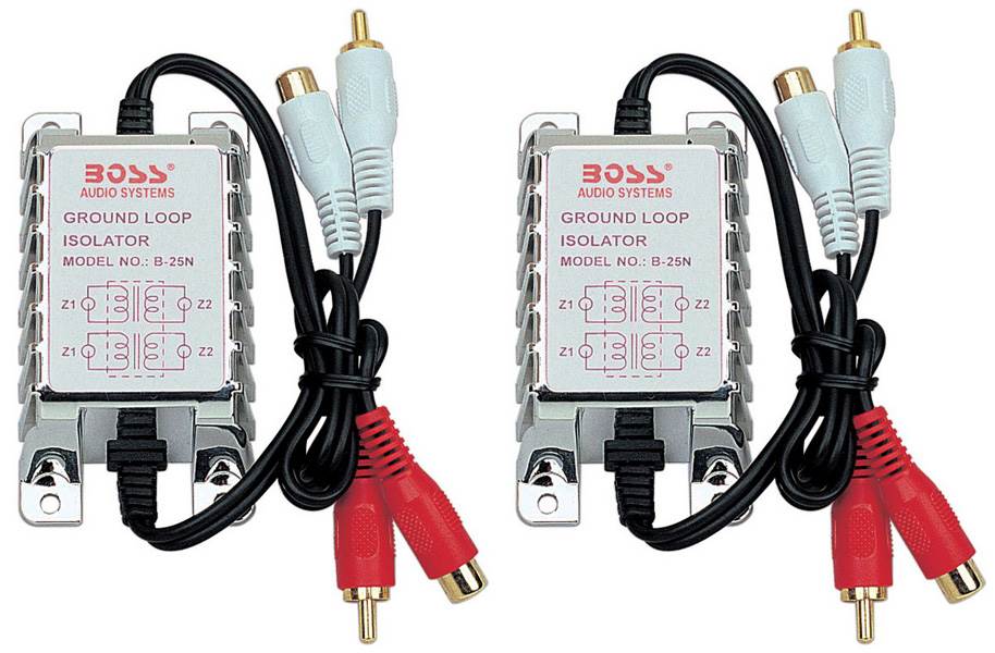 2) New Boss B25N RCA Ground Loop Isolators Noise Audio Filters Stereo Amp B25