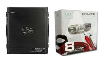 NEW VM Audio SRA850.2 850W 2/1 Channel Car Amplifier Amp + 8 Gauge Wiring Kit