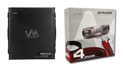 NEW VM Audio SRA850.2 850W 2/1 Channel Car Amplifier Amp + 4 Gauge Wiring Kit