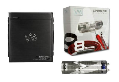 VM Audio SRA850.2 850W 2/1 Channel Car Amp + 8 Gauge Wiring Kit + 2 Farad Cap