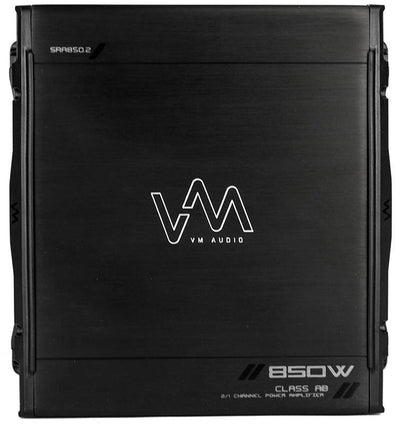 VM Audio SRA850.2 850W 2/1 Channel Car Amp + 8 Gauge Wiring Kit + 3 Farad Cap