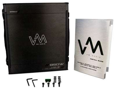 VM Audio SRA850.2 850W 2/1 Channel Car Amp + 4 Gauge Wiring Kit + 2 Farad Cap